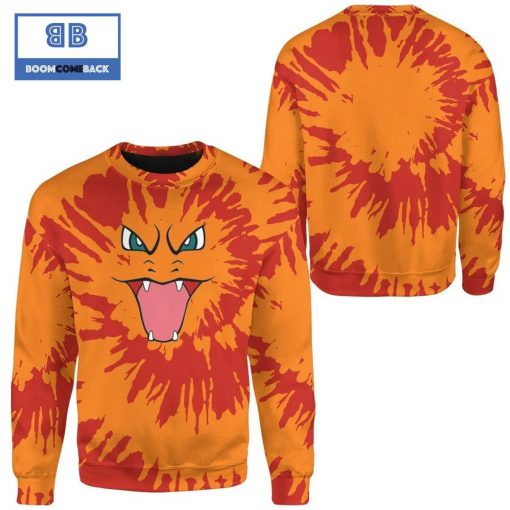 Tie Dye Charizard Face Pokemon Anime Christmas 3d Sweatshirt