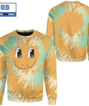 tie dye dragonite face pokemon anime christmas 3d sweatshirt 2 mEUVS