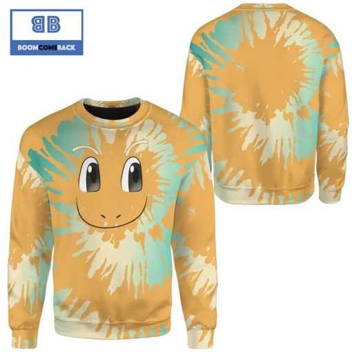 Tie Dye Dragonite Face Pokemon Anime Christmas 3d Sweatshirt