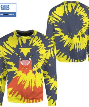 tie dye garchomp face pokemon anime christmas 3d sweatshirt 2 PKSRH