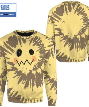 tie dye mimikyu face pokemon anime christmas 3d sweatshirt 3 tZ4Lk