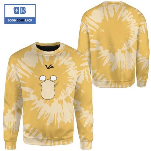 Tie Dye Psyduck Face Pokemon Anime Christmas 3d Sweatshirt