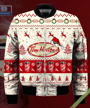 tim hortons santa hat christmas ugly christmas sweater hoodie zip hoodie bomber jacket 4 OM4bu