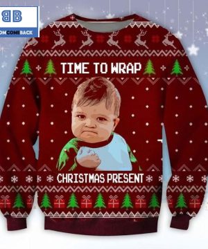 Time To Wrap Chistmas Present Ugly Christmas Sweater