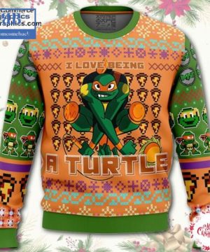 TMNT Michelangelo I Love Being A Turtle Ugly Christmas Sweater