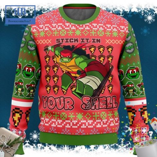 TMNT Raphael Stick It In Your Shell Ugly Christmas Sweater