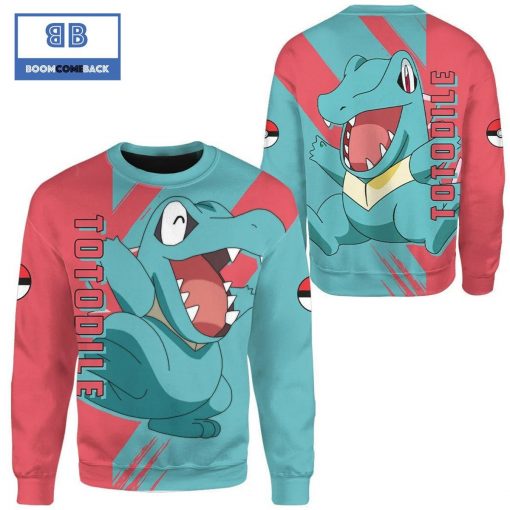 Totodile Pokemon Anime Christmas 3D Sweatshirt