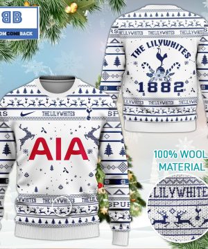 tottenham hotspur fc the lilywhites since 1882 christmas 3d ugly sweater 2 wTSuF