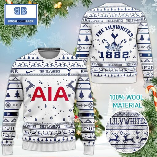 Tottenham Hotspur FC The Lilywhites Since 1882 Christmas 3D Ugly Sweater