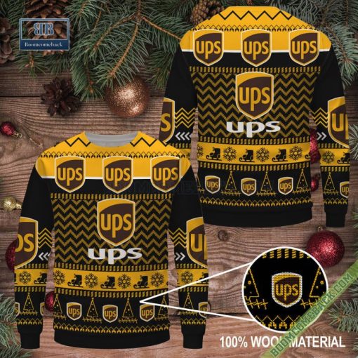 UPS Logo Pattern Ugly Christmas Sweater