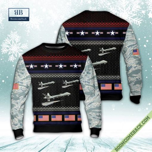 US Air Force General Atomics MQ-9 Reaper Ugly Christmas Sweater