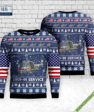 US Army Bell UH-1B Iroquois Huey Helicopter Ugly Christmas Sweater