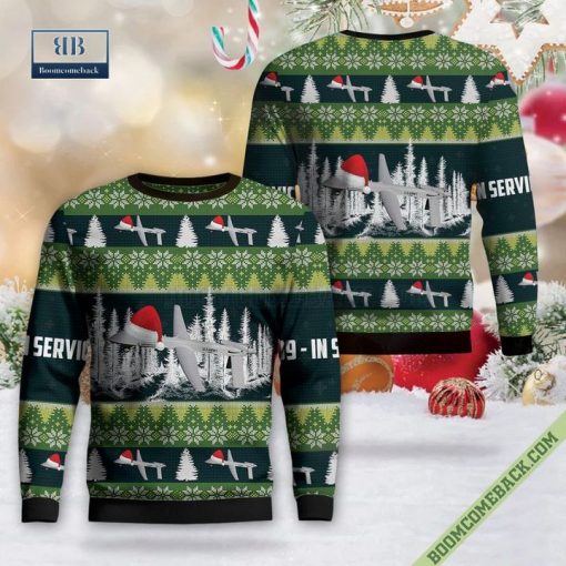 US Army General Atomics MQ-1C Gray Eagle Ugly Christmas Sweater