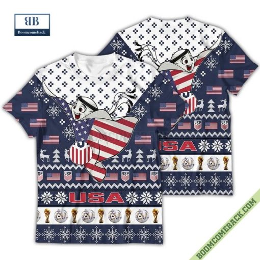 USA World Cup 2022 Mascot Ugly Christmas Sweater Hoodie T-Shirt