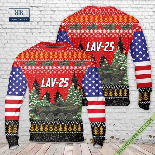 USMC Light Armored Vehicle LAV-25 Christmas Sweater Jumper