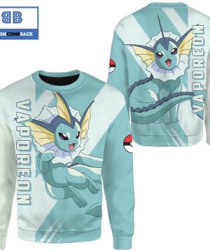 Vaporeon Pokemon Anime Christmas 3D Sweatshirt