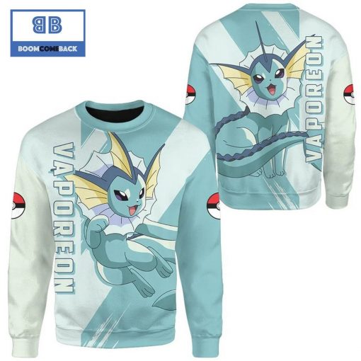 Vaporeon Pokemon Anime Christmas 3D Sweatshirt