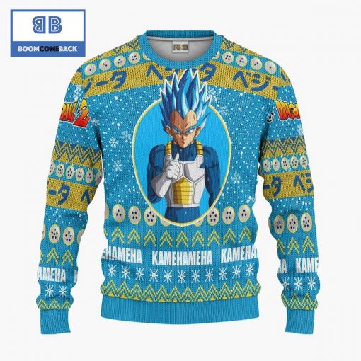 Vegeta Super Saiyan Blue Dragon Ball Anime Christmas Custom Knitted 3D Sweater