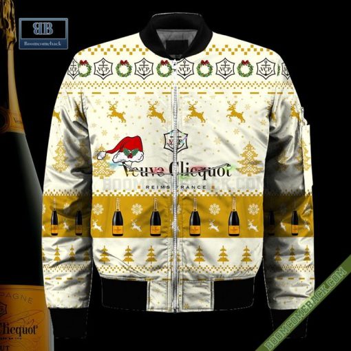 Veuve Clicquot Santa Hat Christmas Ugly Christmas Sweater Hoodie Zip Hoodie Bomber Jacket