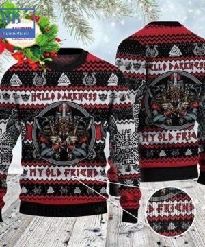 Viking Raven Hello Darkness My Old Friends Ugly Christmas Sweater