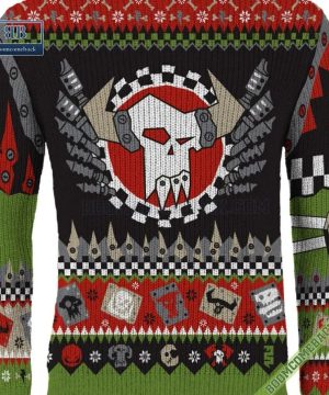 waaagh warhammer 40k ugly christmas sweater 7 iTdeR