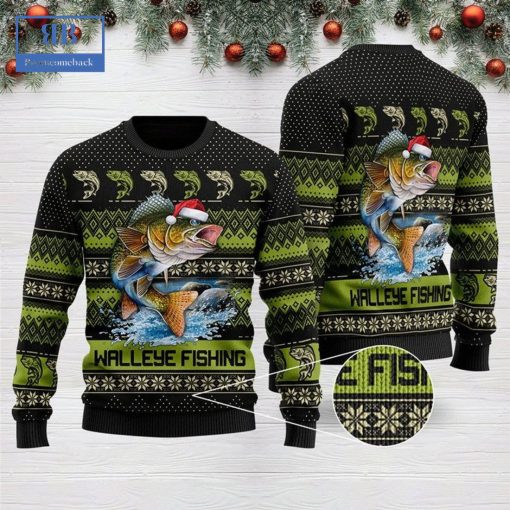 Walleye Fishing Ugly Christmas Sweater