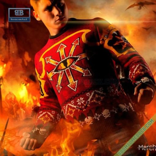 Warhammer 40K Chaos Reigns Ugly Christmas Sweater