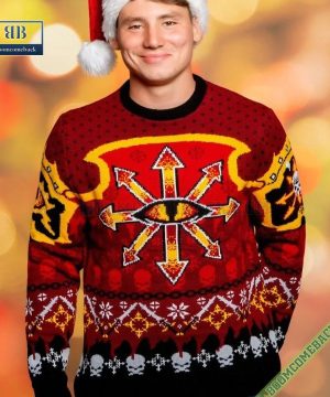 Warhammer 40K Chaos Reigns Ugly Christmas Sweater