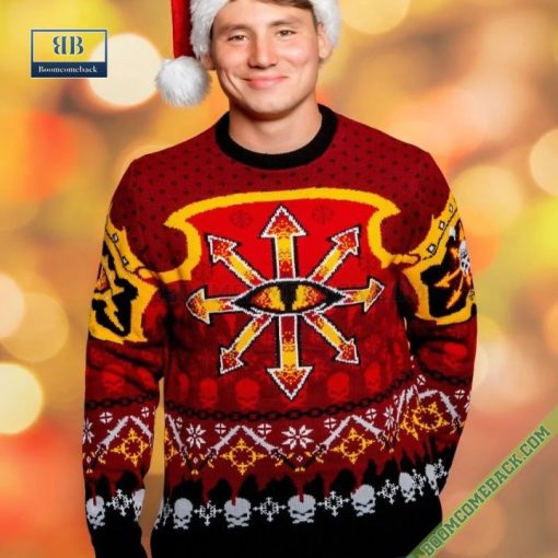 Warhammer 40K Chaos Reigns Ugly Christmas Sweater