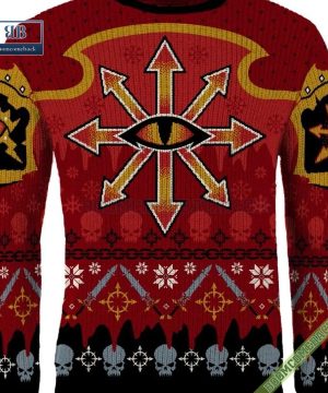 warhammer 40k chaos reigns ugly christmas sweater 7 KtoAA