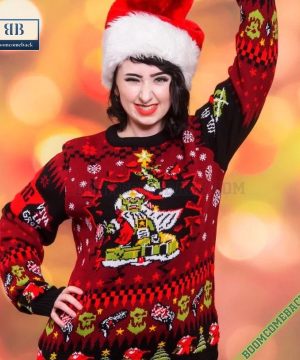 warhammer 40k da red gobbo ugly christmas sweater 5 o3xes