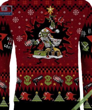 warhammer 40k da red gobbo ugly christmas sweater 7 O2ek3