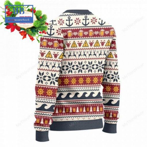 Warning Pontoon Captain May Contain Alcohol Ugly Christmas Sweater