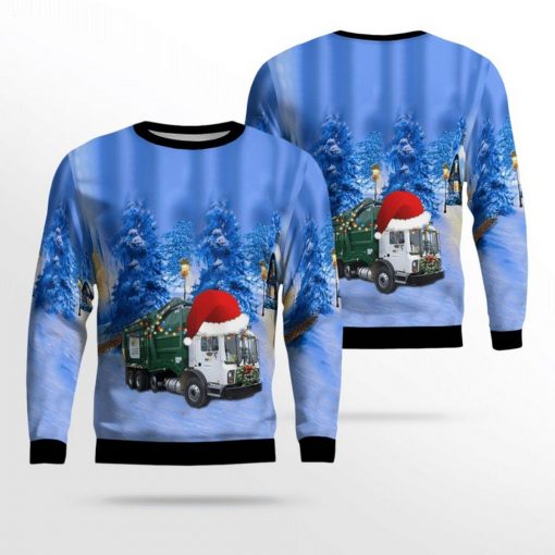 Waste Management Mack Front Ugly Christmas Sweater