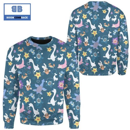 Water Seamless Pattern Custom Pokemon Anime Christmas 3D Sweatshirt