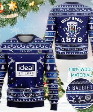 West Bromwich Albion FC The Baggies 3D Ugly Christmas Sweater