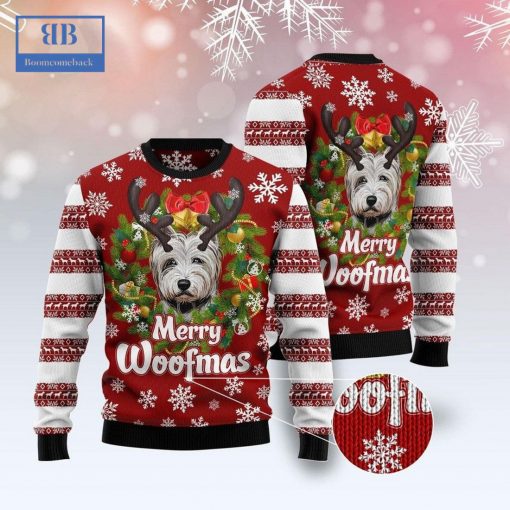 West Highland White Terrier Merry Woofmas Ugly Christmas Sweater