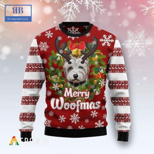 West Highland White Terrier Merry Woofmas Ugly Christmas Sweater