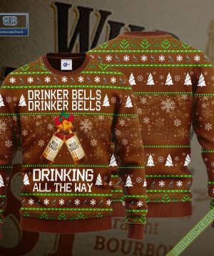 Wild Turkey Drinker Bells Drinker Bells Drinking All The Way Ugly Christmas Sweater