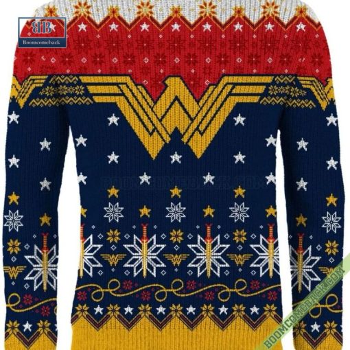 Wonder Woman Logo DC Comics Ugly Christmas Sweater Gift For Adult And Kid