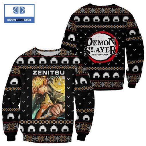 Zenitsu Agatsuma Kimetsu No Yaiba Anime Ugly Christmas Sweater