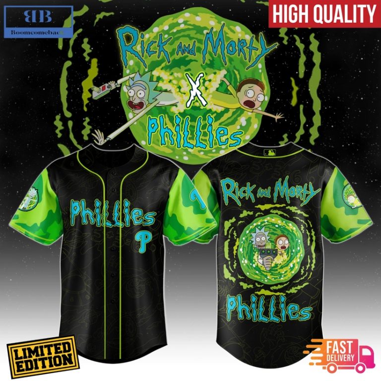 Rick and Morty Joinning Philadelphia Phillies Baseball Jersey