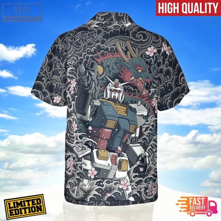 Gundam Blue Dragon Transformers Hawaiian Shirt
