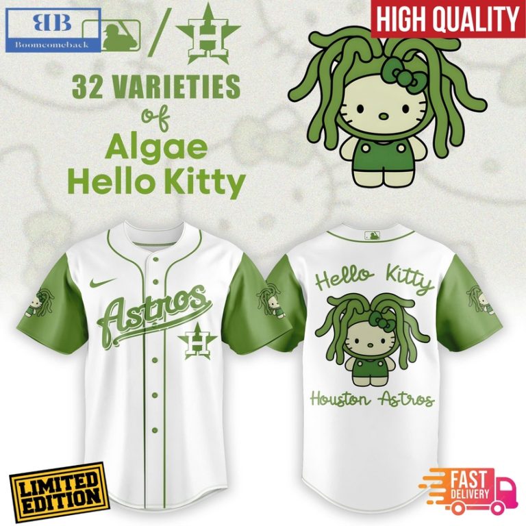 Houston Astros x 32 Algae Hello Kitty Baseball Jersey And Cap