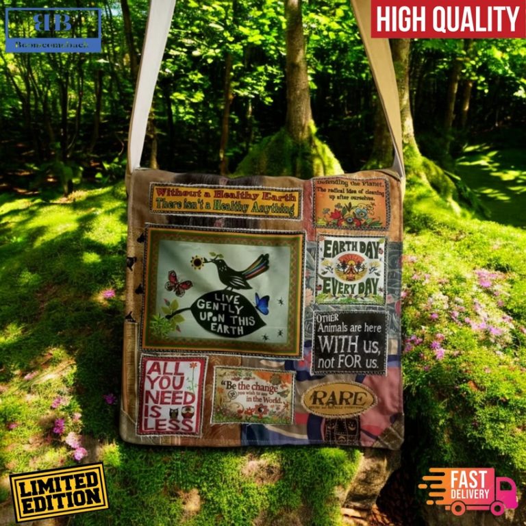 Live Gently Upon This Earth Tote Bag, Earth Day Bag