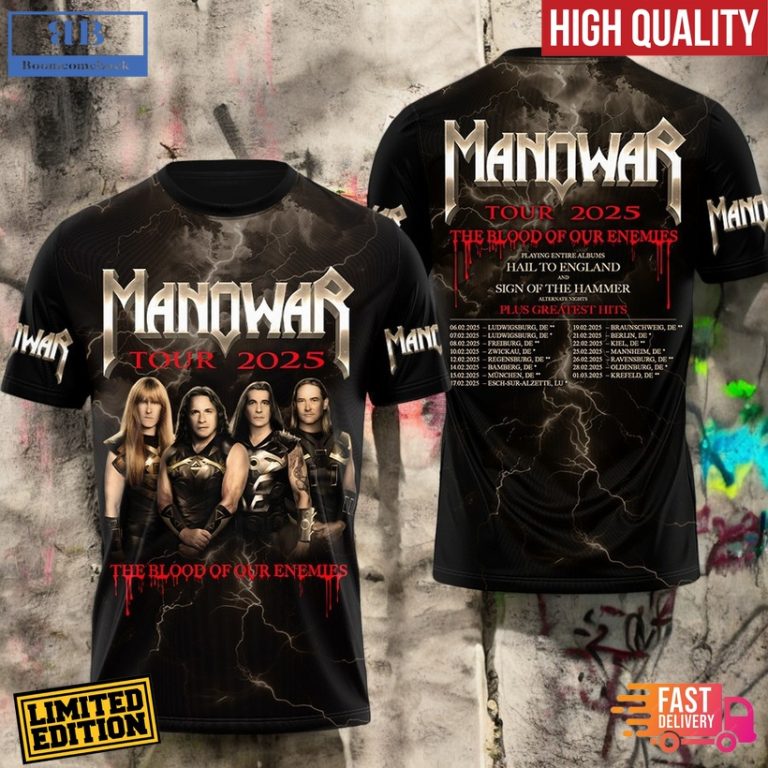 Manowar The Blood Of Our Enemies Tour 2025 Shirt