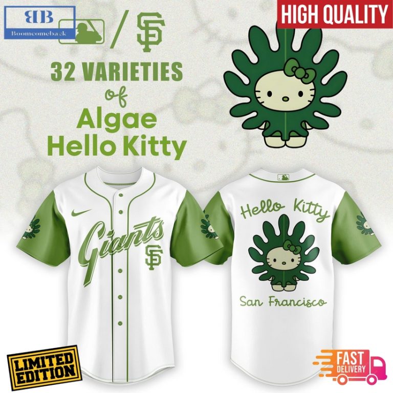 San Francisco Giants x 32 Algae Hello Kitty Baseball Jersey And Cap