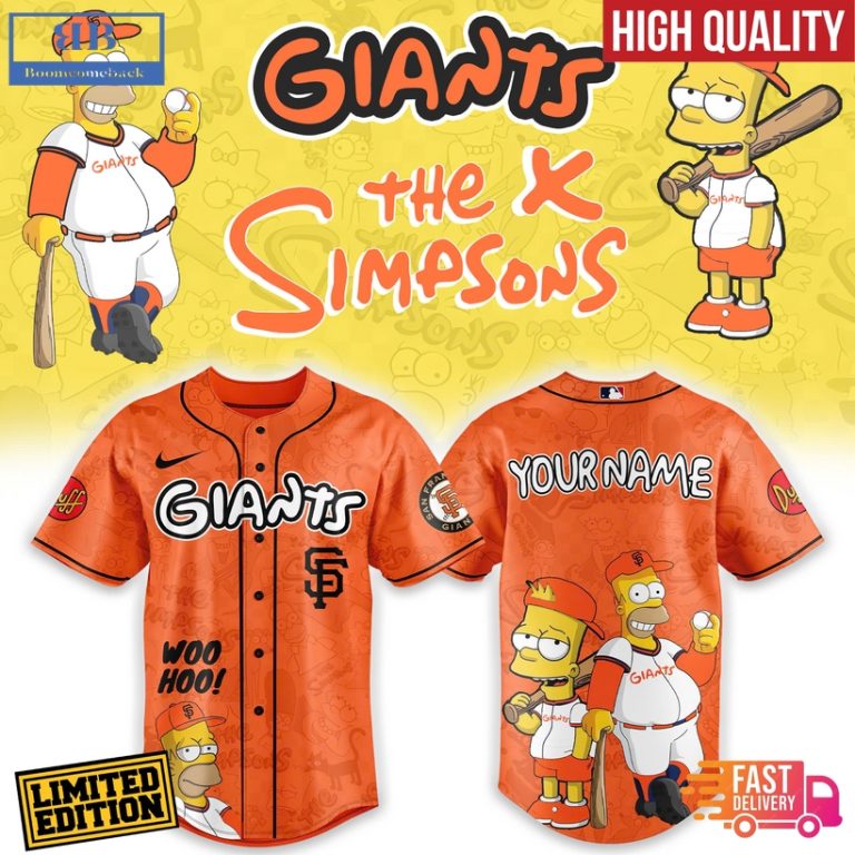 San Francisco Giants Mix The Simpsons Heritage Custom Baseball Jersey