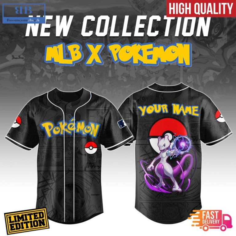 Mewtwo Pokemon x MLB Custom Baseball Jersey