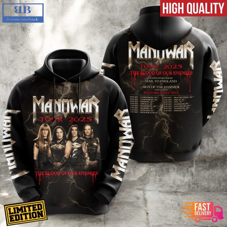 Manowar The Blood Of Our Enemies Tour 2025 Shirt